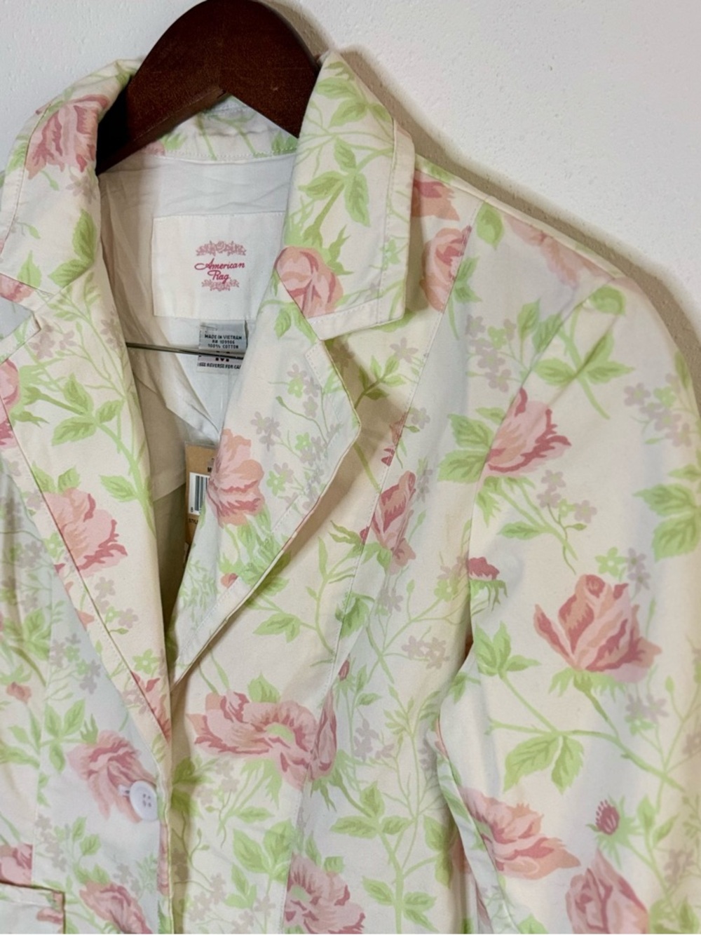 American Rag Floral Blazer Jacket NWT Medium Pink Rose Cottagecore - Picture 5 of 11